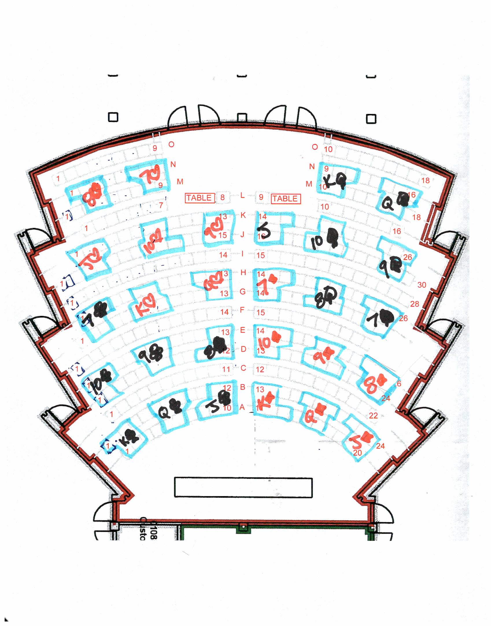 Seathing chart in auditorium-style room