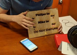 smart dorm room sign