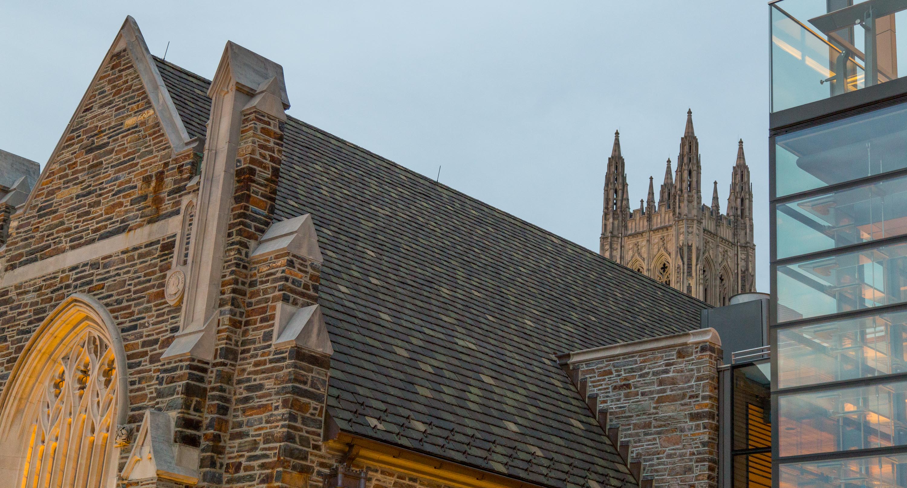 gothic building and modern building